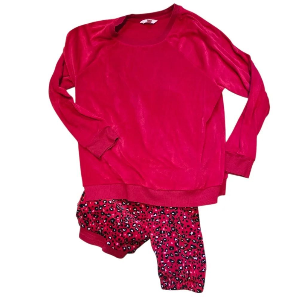 Cozy Red Adults 2 Piece Pajamas Set
